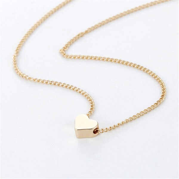 Simple Fashion Gold Color Double-sided Love Pendant Necklaces Clavicle Chains Necklace Women Jewelry Valentines Day Gift - Image 3