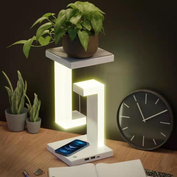 Creative Smartphone Wireless Charging Suspension Table Lamp Balance Lamp Floating For Home Bedroom - Image 5