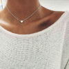Simple Fashion Gold Color Double-sided Love Pendant Necklaces Clavicle Chains Necklace Women Jewelry Valentines Day Gift - Image 4