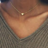 Simple Fashion Gold Color Double-sided Love Pendant Necklaces Clavicle Chains Necklace Women Jewelry Valentines Day Gift - Image 5