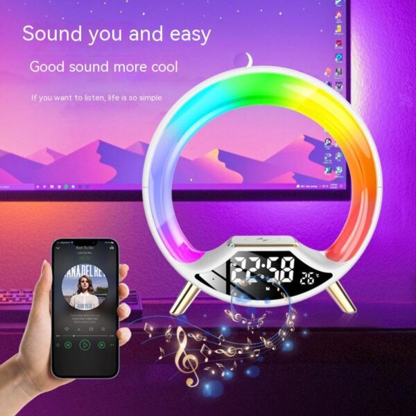 O Light Three In One Wireless Charging Multifunctional Bluetooth Speaker Night Light - Image 3