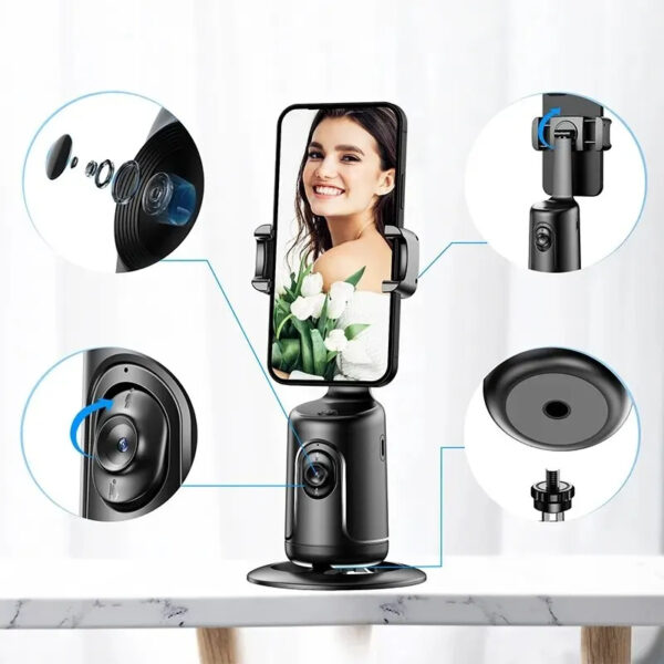 360 Auto Face Tracking Gimbal AI Smart Gimbal Face Tracking Auto Phone Holder For Smartphone Video Vlog Live Stabilizer Tripod - Image 7